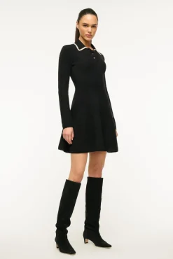 STAUD DUJOUR DRESS BLACK IVORY